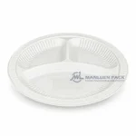 Wl 103 White Three Compartment Meal Prep Tray Angled View
