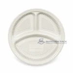 Wl 103 White Three Compartment Meal Tray Close Top View