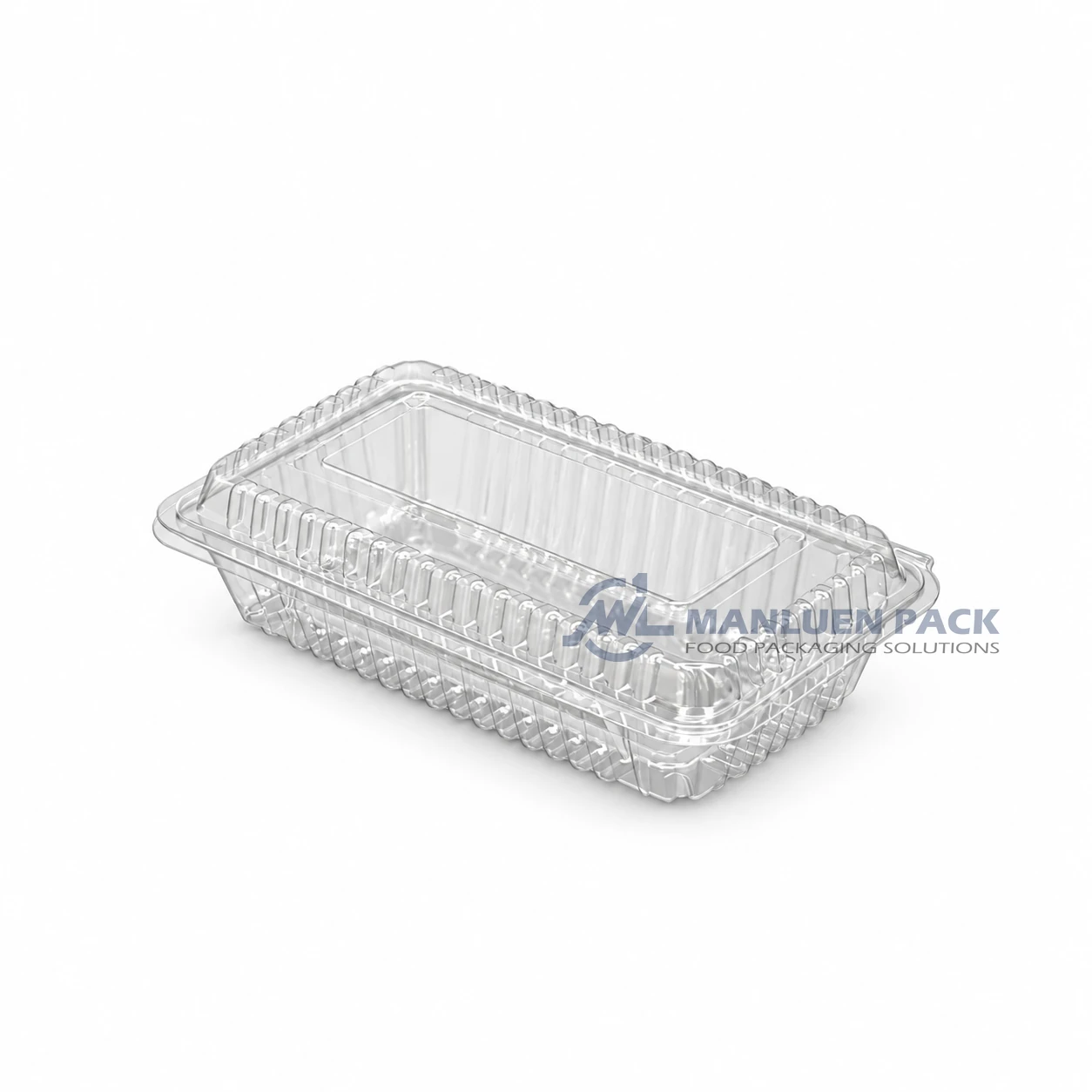 WL-2H Disposable Clear Rectangular Clamshell Food Togo Container 3 WL-2H clear hinged clamshell to go container for deli takeout food and snack portions