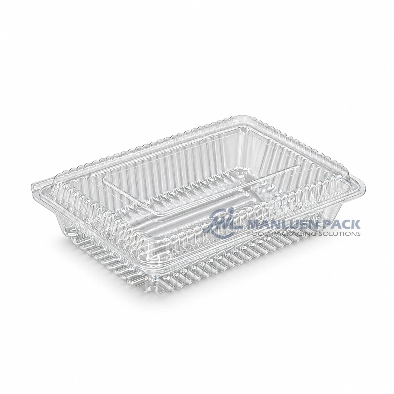WL-4H DIsposable Large Clear Rectangular Clamshell Deli Container 3 WL-4H clear plastic hinged clamshell takeout food container for deli packaging and takeaway service