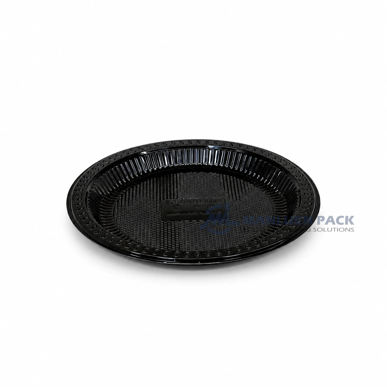 WL-R901 9 Inch Disposable Round PP Takeout Plate 2 WL-R901 black plastic take out plate low angle view for restaurant and takeaway service