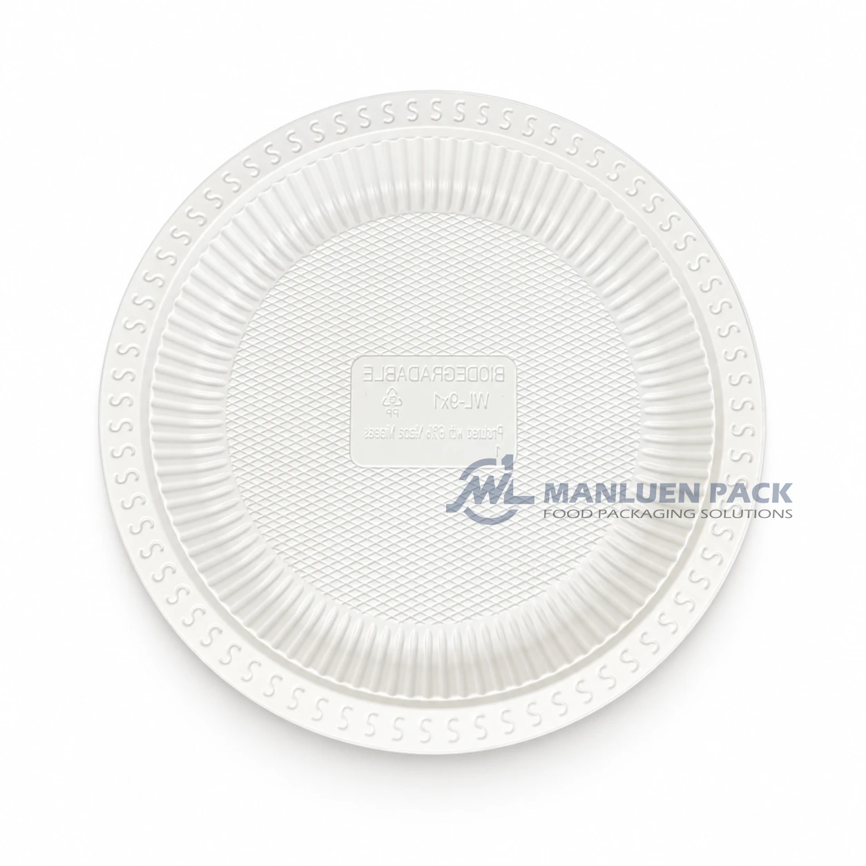Wl 901 White Single Compartment Food Tray Close Top View