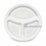 Wl 903 White Three Compartment Food Tray Top View
