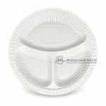 Wl 903 White Three Compartment Meal Tray Close Top View