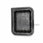 Wl 905 Black Rectangular Deli Container Closed Top View 04