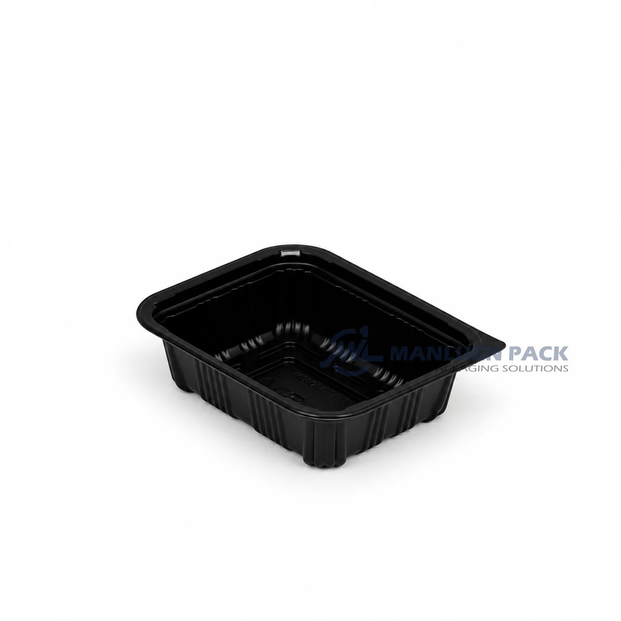 Wl 905 Black Rectangular Deli Container Open Base Side View 06