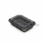 Wl 910 Black Deli Container Clear Lid Product View
