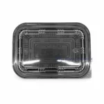 Wl 910 Black Deli Container Clear Lid Top View