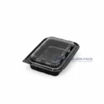 Wl 910 Black Food Container Clear Lid Angle View