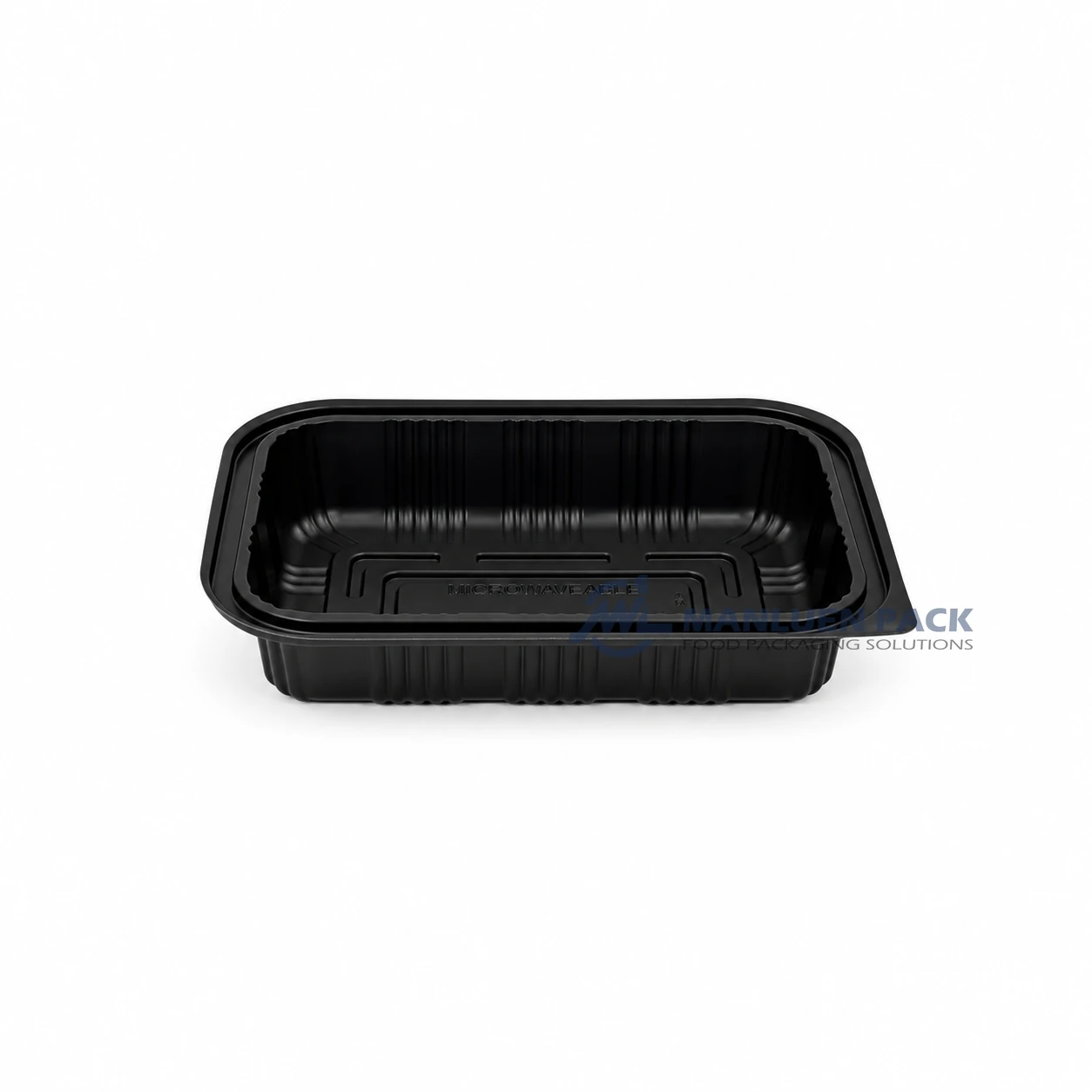 Wl 910 Black Single Compartment Deli Container Front View