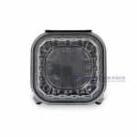 Wl Bw61 Black Single Compartment Hinged Food Container Clear Lid Top View 05