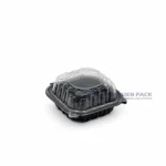 Wl Bw61 Black Single Compartment Hinged Food Container Closed Right Angle View 03