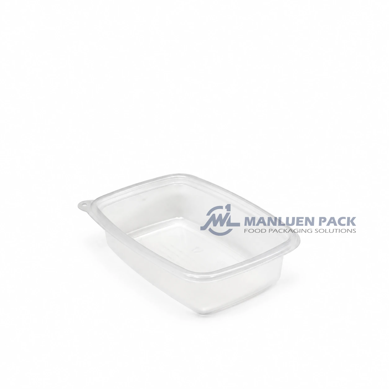 WL-S1000 Clear Single Compartment PP Meal Prep Container with Lid 2 WL-S1000 deep rectangular clear plastic meal prep storage container base angled view