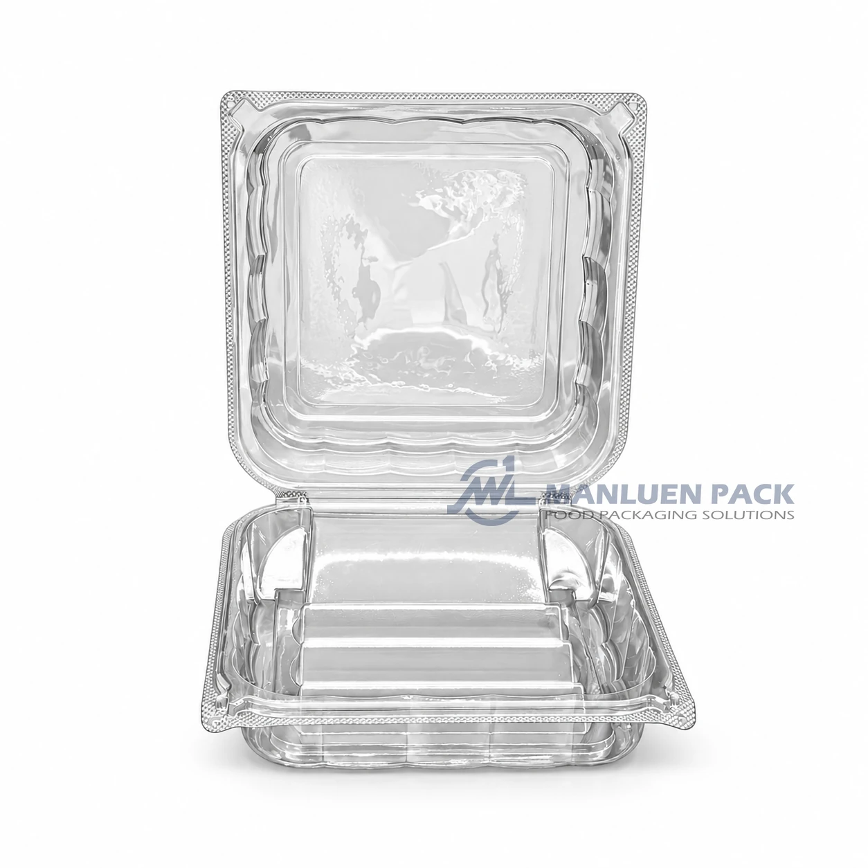 Wl X146 Clear Square Hinged Food Container Product View 03
