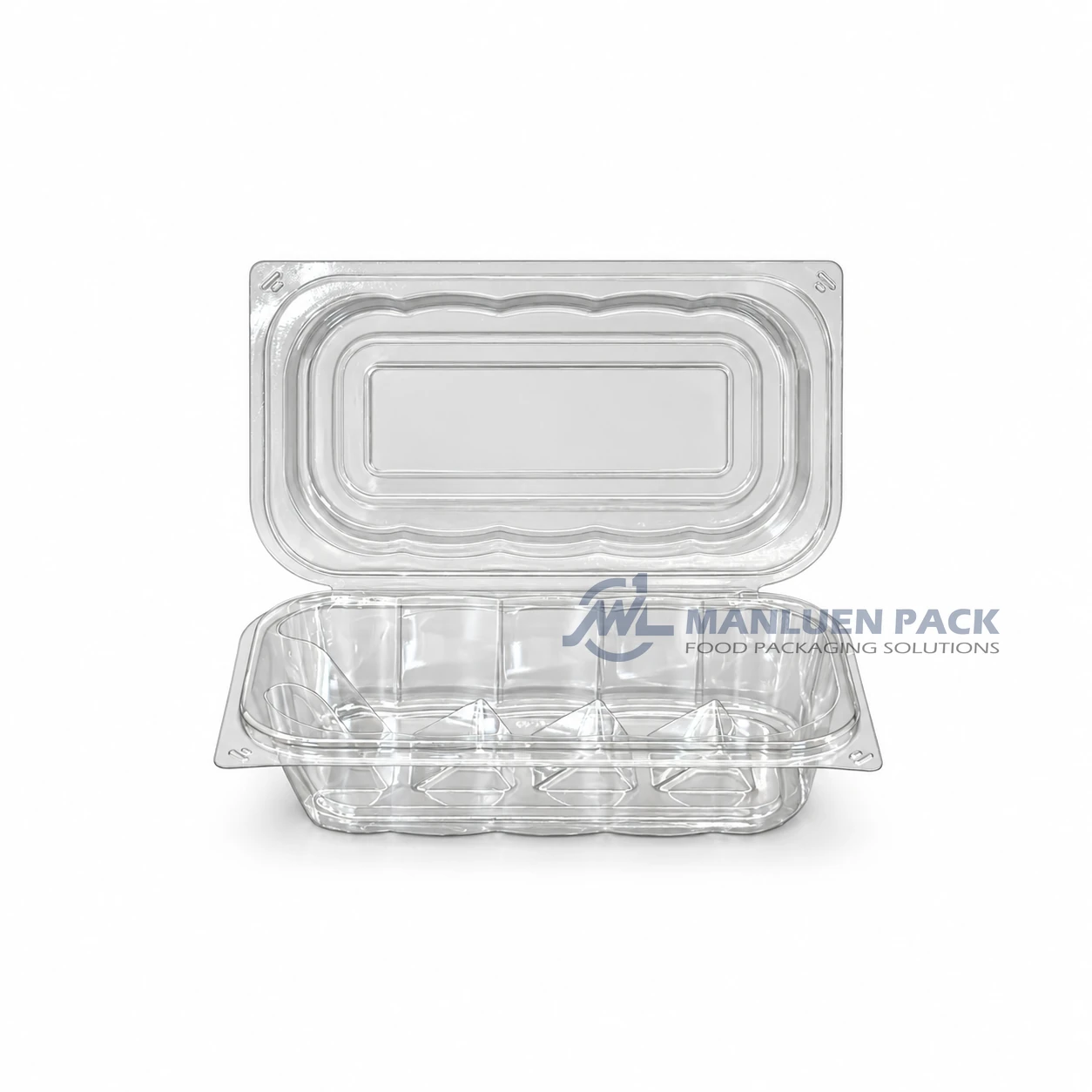 Wl X149 Clear Rectangular Hinged Food Container Product View 03