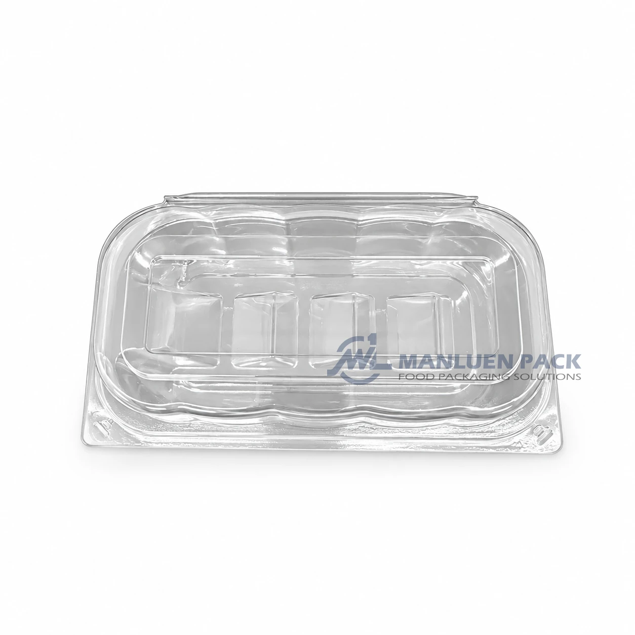 WL-X149 Plastic Clear Rectangular PP Hinged Clamshell Container 2 WL-X149 clear PP rectangular clamshell tray for fruit salad sandwich and deli food packaging