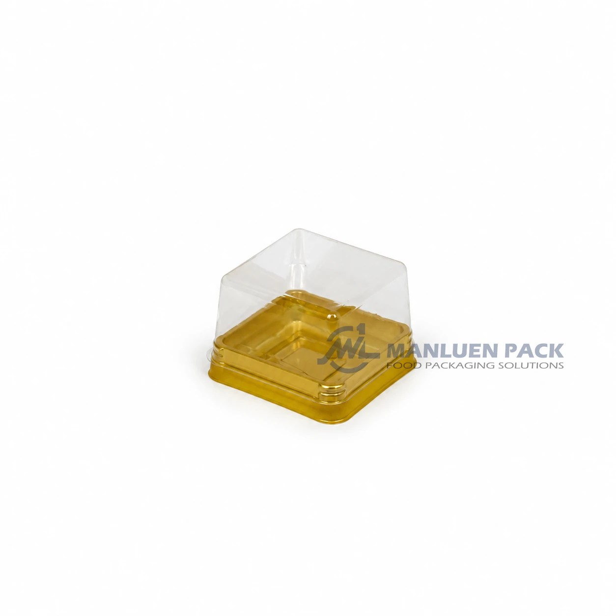 WL-Y50 Mini Composable Square Cake Container with Clear Lid 4 WL-Y50 WL-026 wholesale mini square PLA cake packaging box with yellow base and clear lid